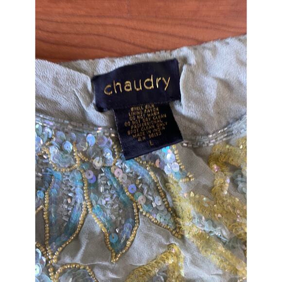 Chaudry Women's Sequined Tank Top, Blue/Green, Large - Picture 2 of 8
